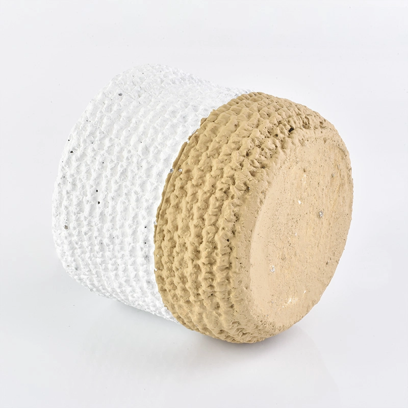 ceramic baskets weave pattern candle jars