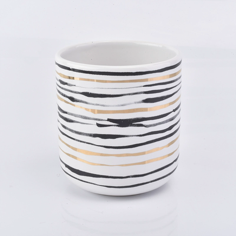 10oz ceramic candle holders with gold printing 10oz ceramic candle holders with gold printing