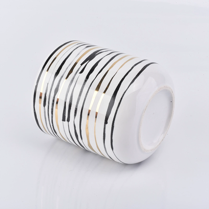 10oz ceramic candle holders with gold printing