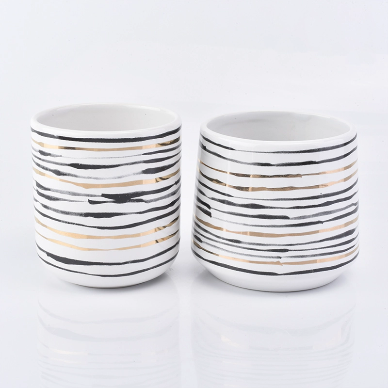 10oz ceramic candle holders with gold printing 10oz ceramic candle holders with gold printing