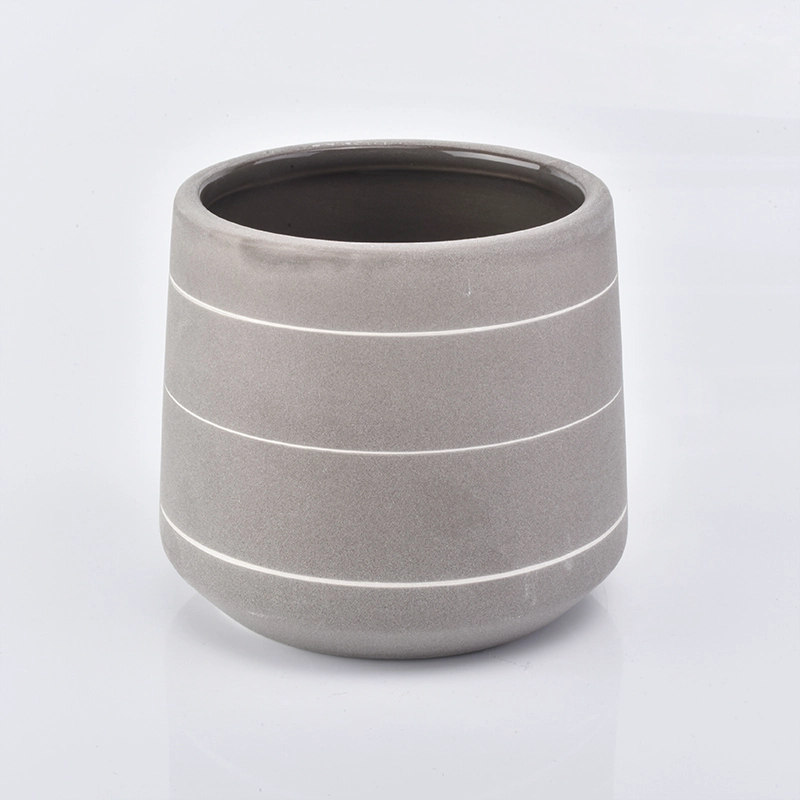 495 ml gray ceramic candle jar 495 ml gray ceramic candle jar