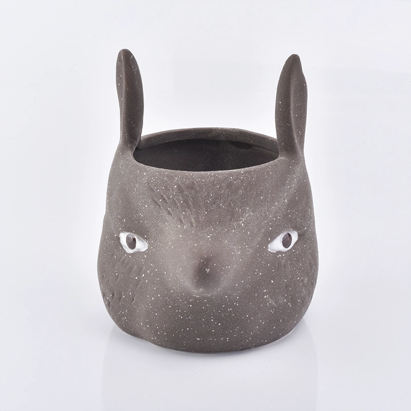 High quality creativity ceramic candle holder FOX shape clay container home decoration 