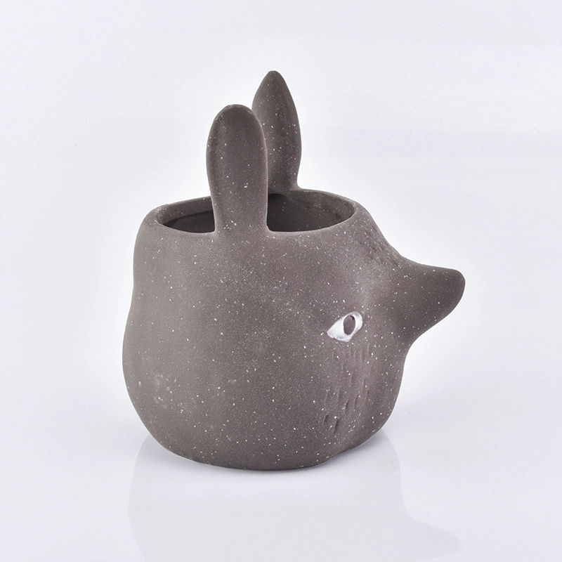 High quality creativity ceramic candle holder FOX shape clay container home decoration 