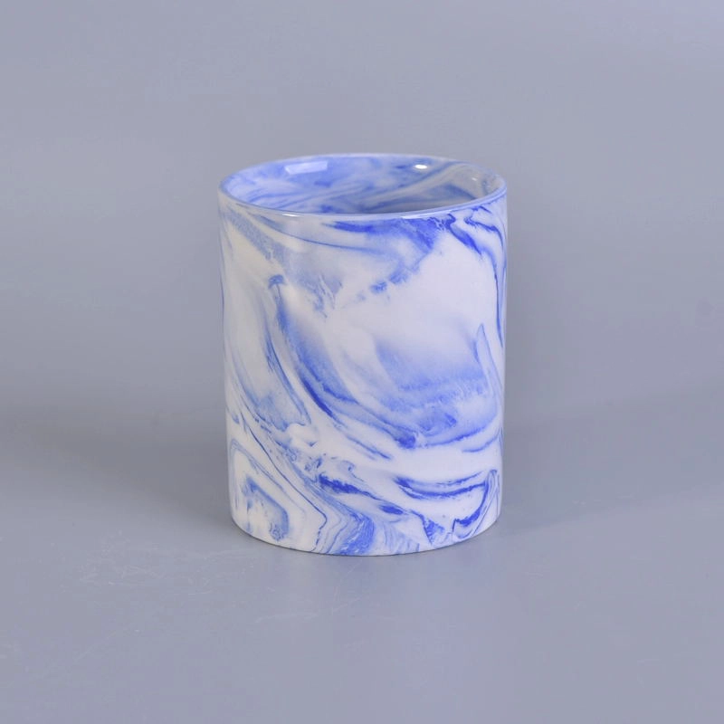 home decor tall marble ceramic candle jar