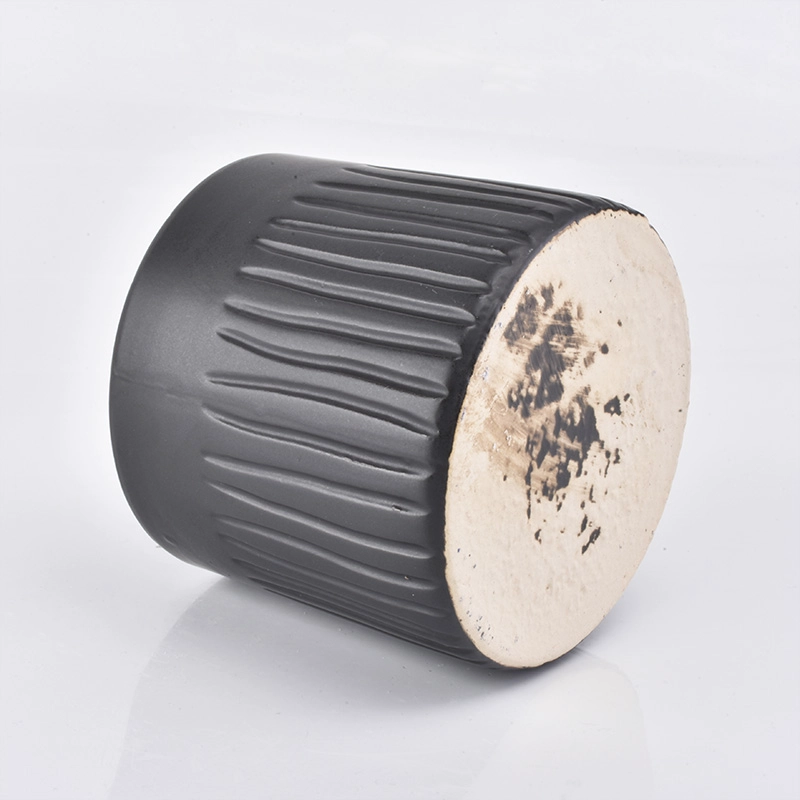 12oz Matte Black Ceramic Candle Holders