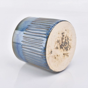 blue antique ceramic candle jar