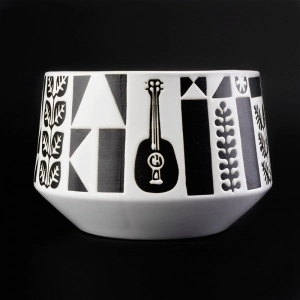1L ceramiczne słoiki zdobione czarną gitarą