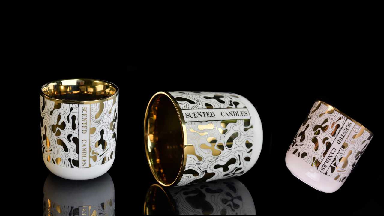White Color Ceramic Candle Jars With Lids