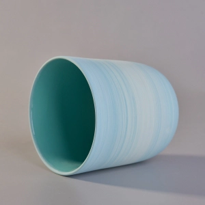 10oz Ceramic Candle Holder With Spray Colors