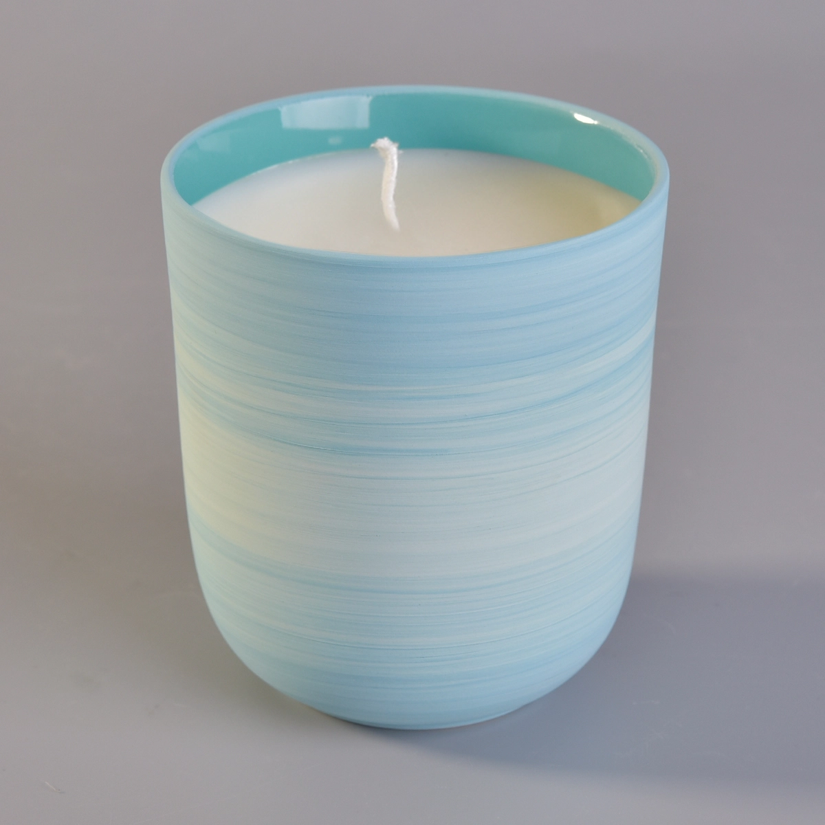 10oz Ceramic Candle Holder With Spray Colors