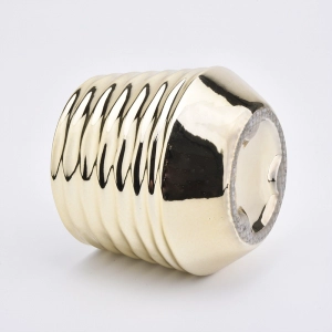 386ml New arrival Gold Ceramic Candle Holders