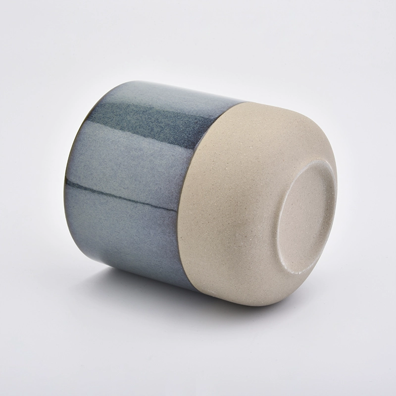 Reactive glazed ceramic candle vessel Reactive glazed ceramic candle vessel