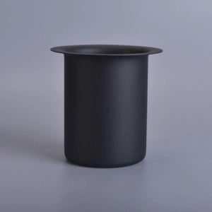 Portacandele in metallo inossidabile nero opaco per la decorazione