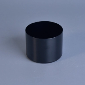 142ml Short cylinder black alumium metal tealight candle holders