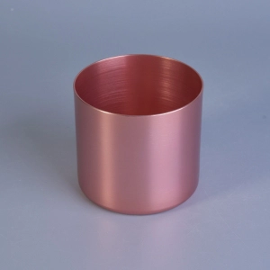 chrome red painted metal pillar candle holders