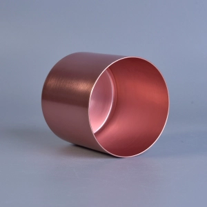 chrome red painted metal pillar candle holders