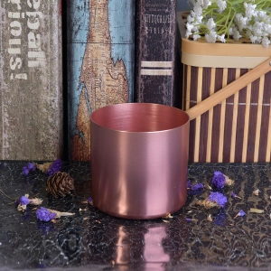 chrome red painted metal pillar candle holders