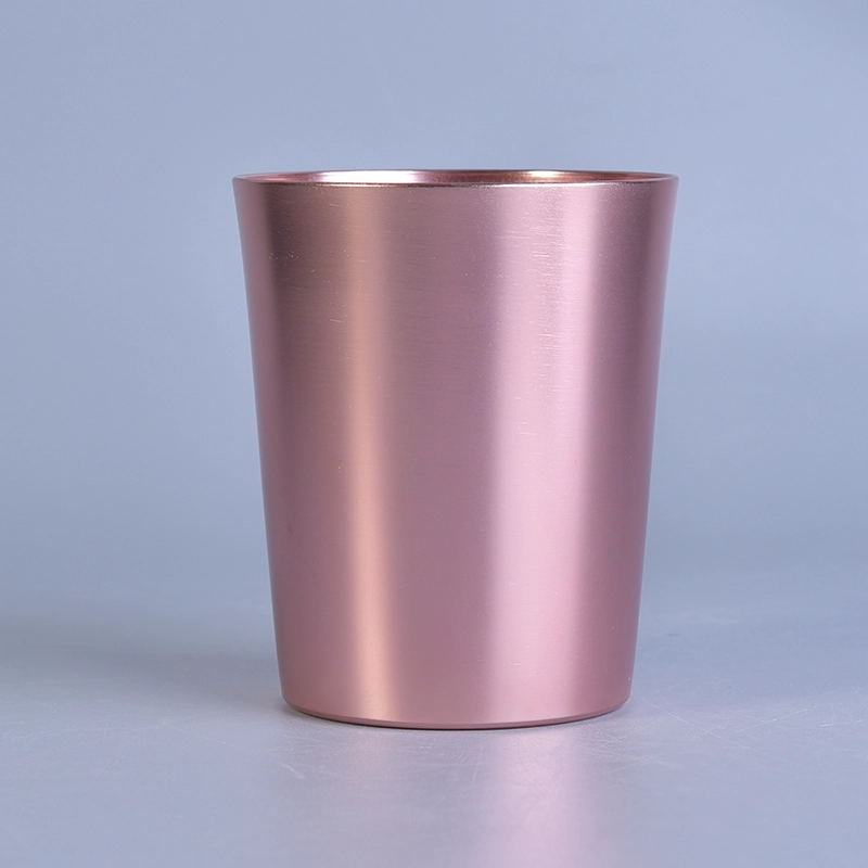 315ml Machine Made Color Sprayed Electroplated Glass Candle Holder for Wedding Decor New arrived 10oz rose gold metal taper candle jar