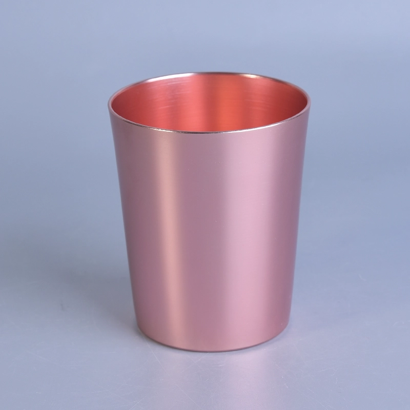 315ml Machine Made Color Sprayed Electroplated Glass Candle Holder for Wedding Decor New arrived 10oz rose gold metal taper candle jar
