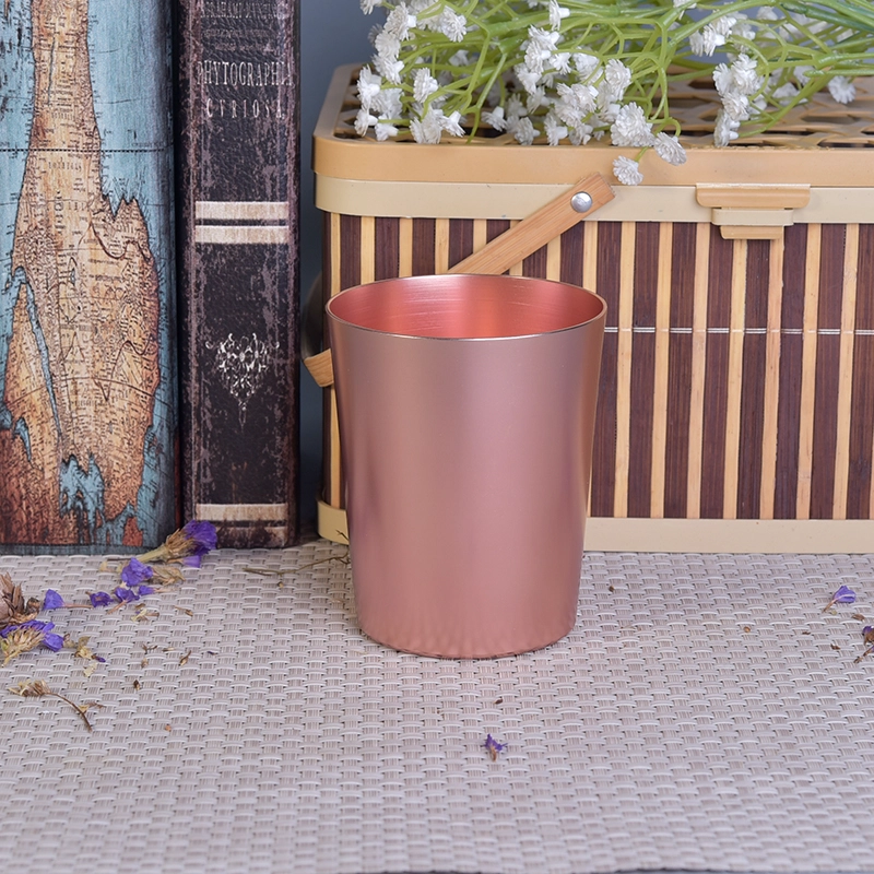 New arrived 10oz rose gold metal taper candle jar