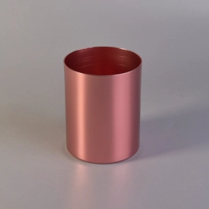 Rose Gold Electroplated Straight Sided Metal Candle Holders