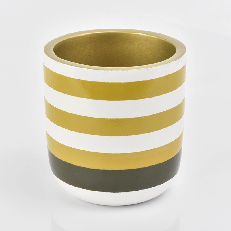 High quality concrete candle jars with hand painting