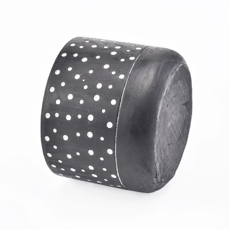 10oz matte black with white dot concrete candle jar for candle making