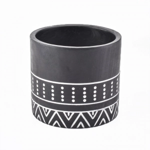 EsES Envase de velas de cemento negro