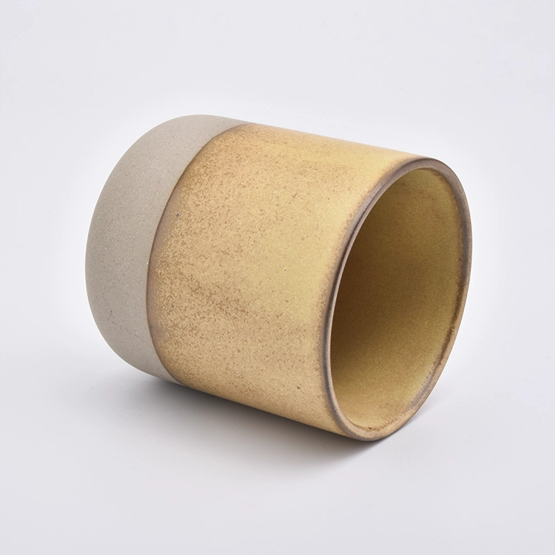 Luxury ceramic candle jars customized candle holder wholesales candle holders with two colors