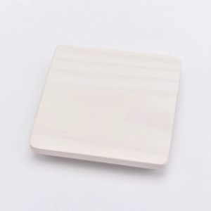 Square wood lid with logo for candle jars