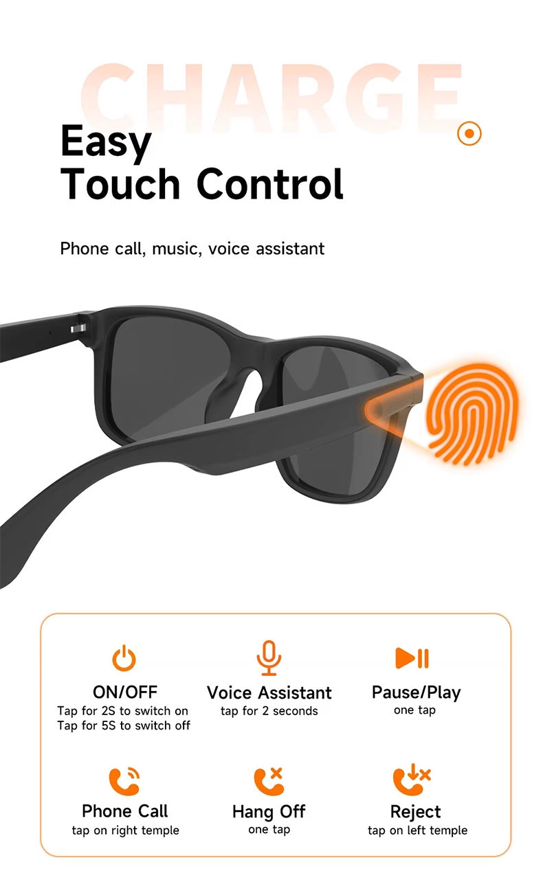 Découvrez l'avenir de l'audio avec Smart Audio Bluetooth appelez les lunettes de soleil