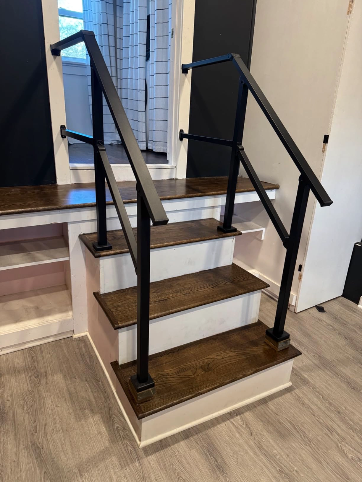 Hand Rails for Outdoor Steps,3 Step Stair Handrail & Indoor Stair Railing Kit