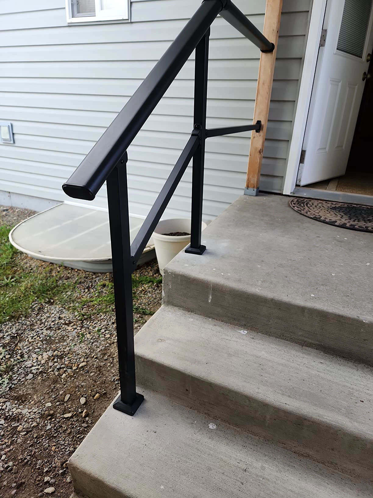 Sturdy Zinc Steel Balck Hand Rails for Outdoor Steps
