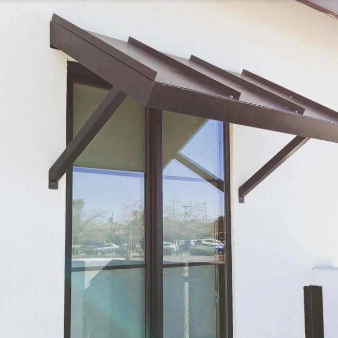 Tettoia per porte e finestre per tende da sole in alluminio con aggraffatura