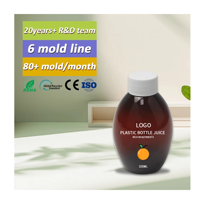 Pet Juice Bottle Customized Shape Transparent Plastic Drink Bottles