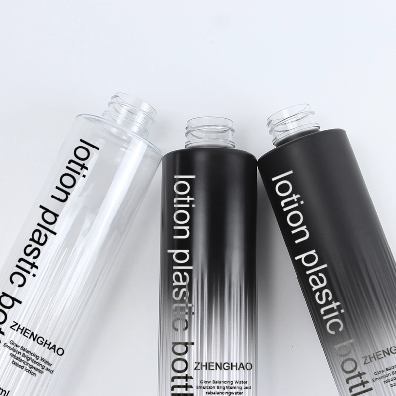 Chine Bouteilles de luxe pour soins de la peau, conteneurs d'emballage de cosmétiques, pompe à Lotion de couleur dégradé noir, bouteille en plastique pour crème hydratante fabricant