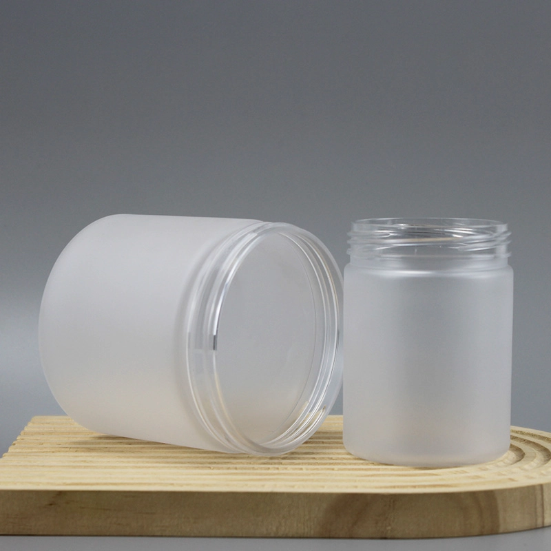 Cina Barattolo di plastica da 250 ml 500 ml barattolo di miele di plastica personalizzato opaco vasetti di plastica trasparente per crema per il corpo con coperchi a vite produttore