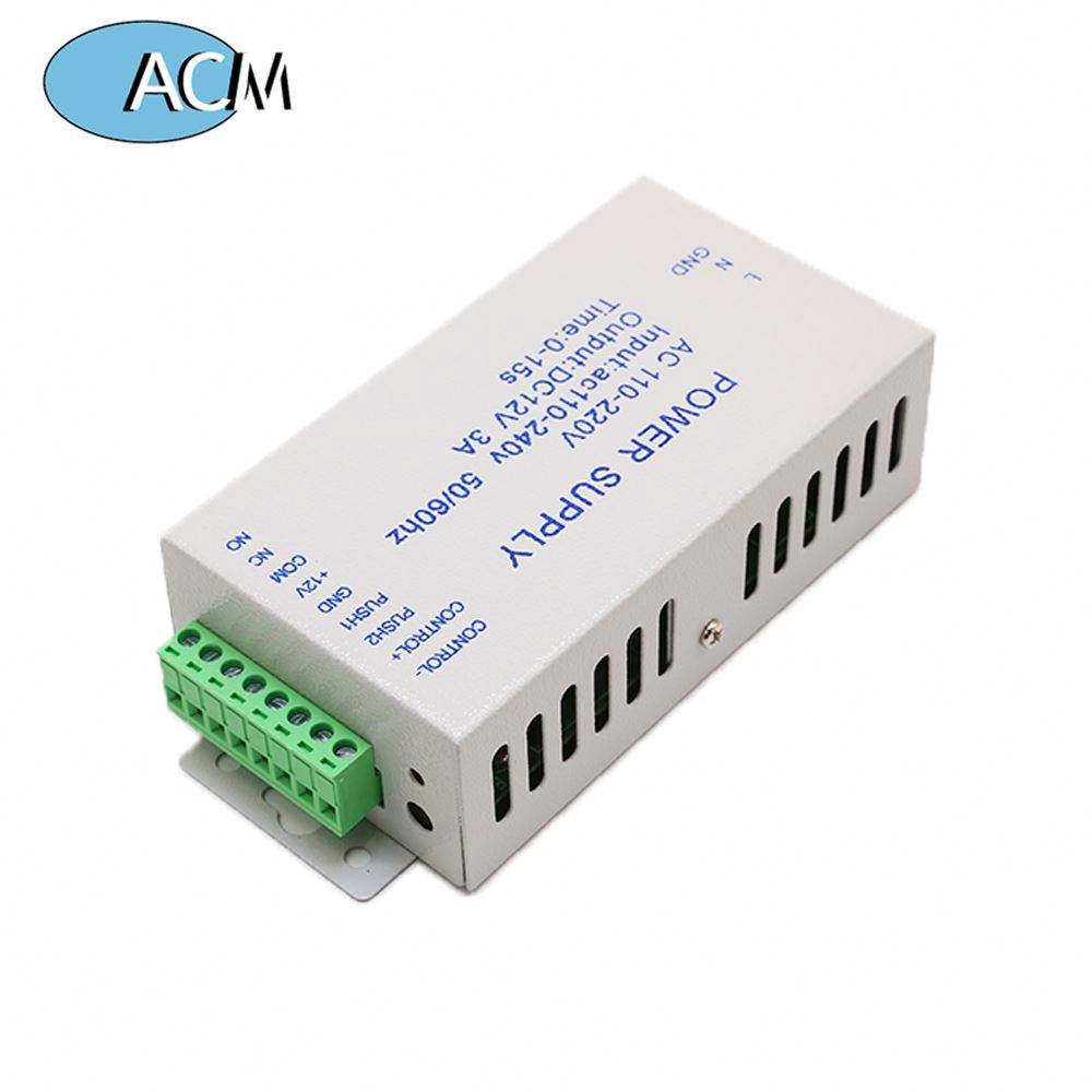 Neue Türschloss-Stromquelle, Zugangskontrollsystem, Schalter 110–240 V auf DC 12 V, 3 A, zeitverzögerte Stromversorgung