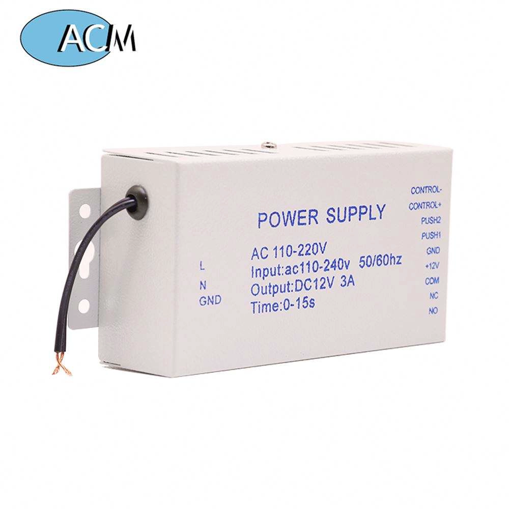 Neue Türschloss-Stromquelle, Zugangskontrollsystem, Schalter 110–240 V auf DC 12 V, 3 A, zeitverzögerte Stromversorgung