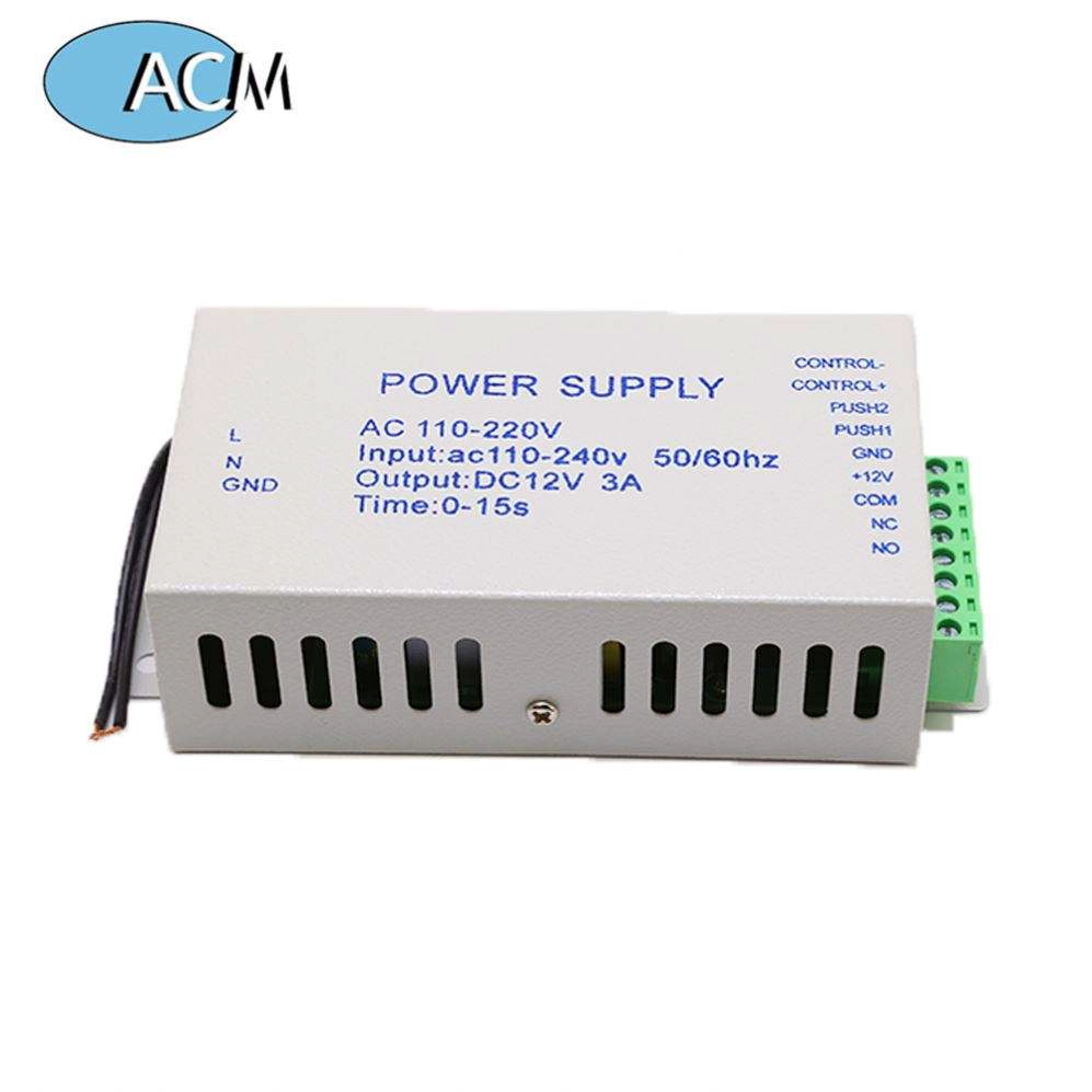 Neue Türschloss-Stromquelle, Zugangskontrollsystem, Schalter 110–240 V auf DC 12 V, 3 A, zeitverzögerte Stromversorgung