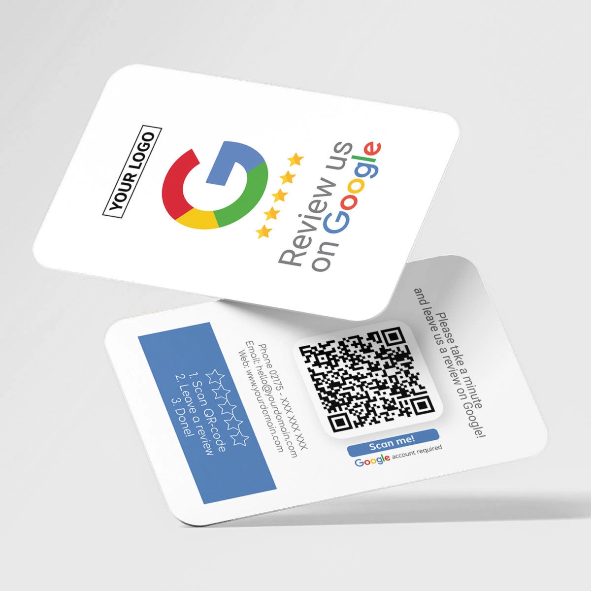 الصين بطاقة QR Code للأعمال قابلة للبرمجة حسب الطلب بطاقة RFID NFC بطاقة مراجعة Google الصانع