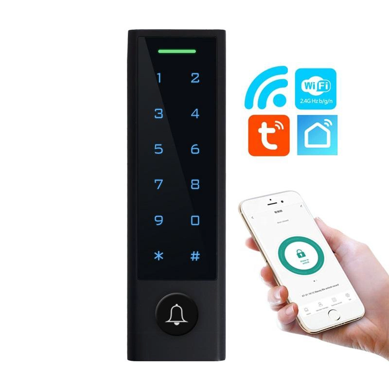 porcelana Controlador de acceso WiFi Tuya con pantalla táctil delgada para exteriores IP66, lector de tarjetas de 125KHz y 13,56 MHz que funciona con Alexa fabricante
