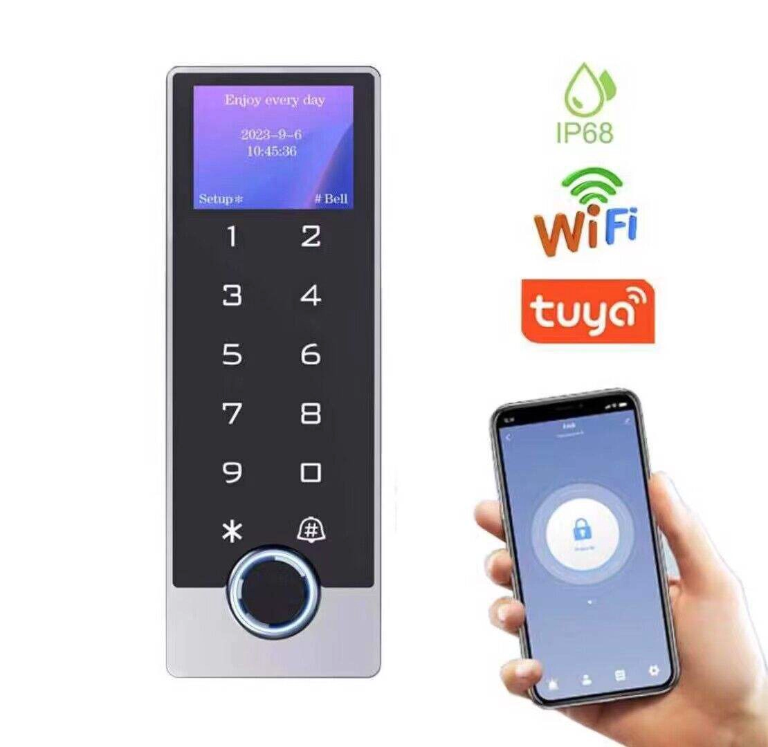 porcelana LCD IP68 impermeable WIFI TUYA controlador de acceso de huellas dactilares tarjeta RFID de Metal sistema de control de acceso de puerta independiente con fabricante