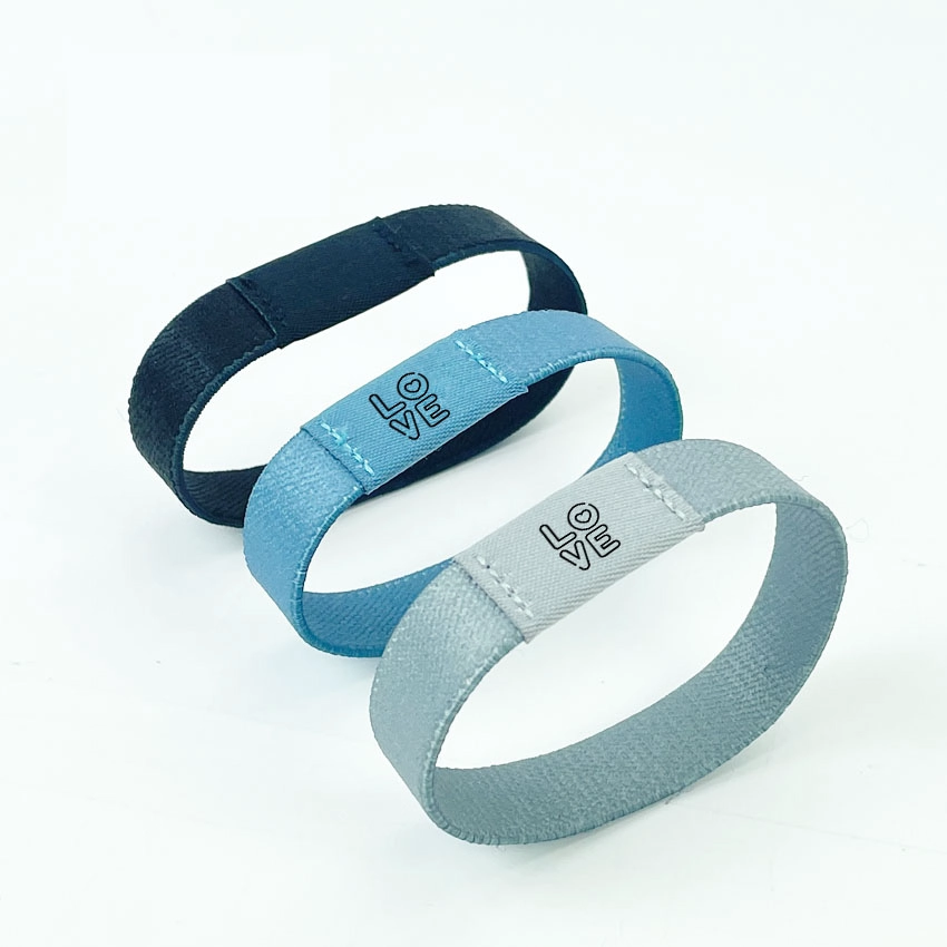 Trung Quốc Nhà máy Tùy chỉnh dây đeo cổ tay bằng vải RFID Vòng đeo tay đàn hồi NFC cho câu Kinh thánh hàng ngày nhà chế tạo