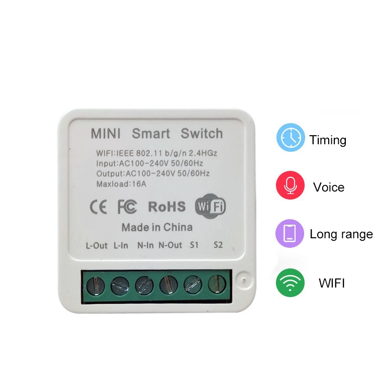 Kualitas Tinggi Penjualan Terlaris 16A Mini Smart Wifi DIY Switch Mendukung Otomatisasi Kontrol 2 Arah Modul Saklar Wifi