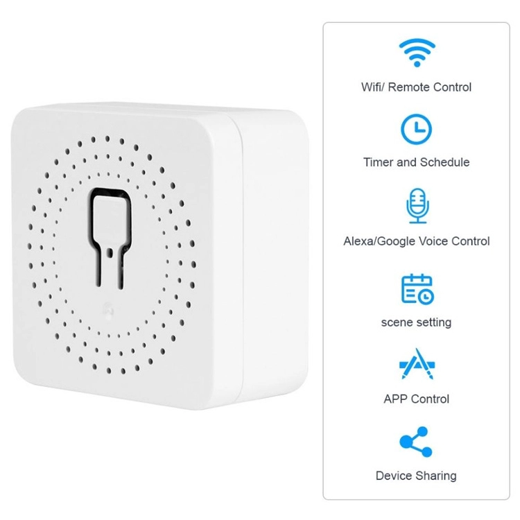 Kualitas Tinggi Penjualan Terlaris 16A Mini Smart Wifi DIY Switch Mendukung Otomatisasi Kontrol 2 Arah Modul Saklar Wifi