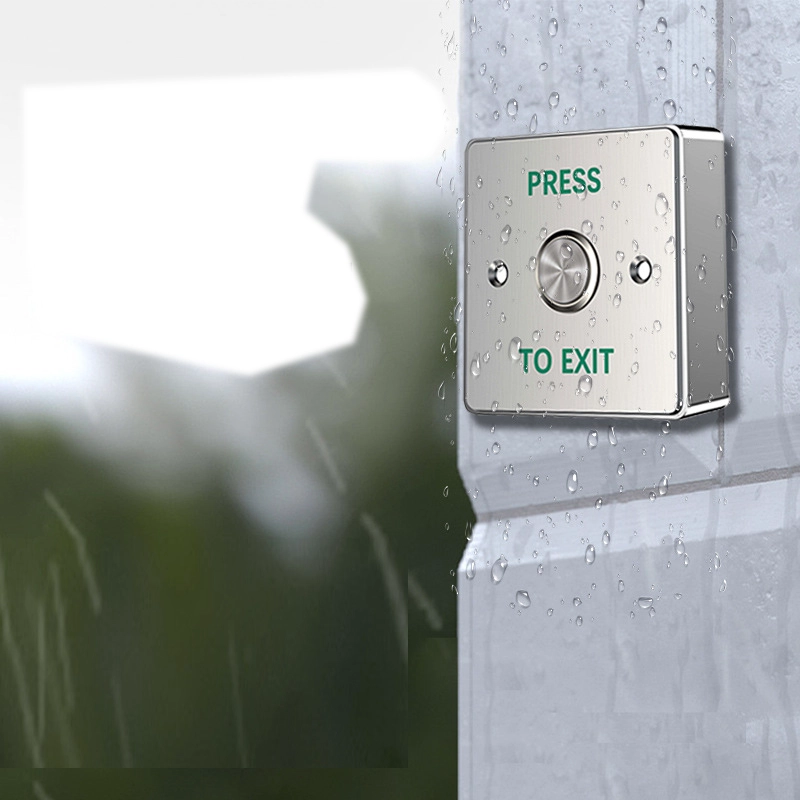 Bouton de sortie à l'épreuve des intempéries No Door Push Interrupteur en acier inoxydable