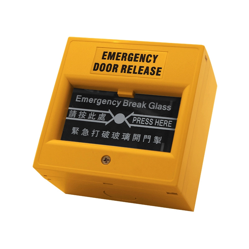 Chine Boullon de vitre de rupture d'urgence en verre jaune alarme verte de la porte blanche Release de la porte d'urgence Bouton de libération de la porte d'urgence Point d'appel fabricant
