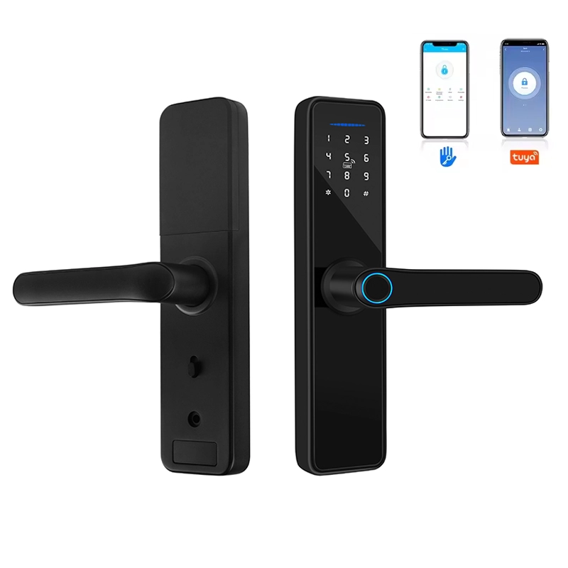 Chiny Inteligentny cyfrowy zamek do drzwi Tuya Keyless z czytnikiem linii papilarnych RFID Fechadura Eletronic do domowego zamka drzwi zdalnego sterowania producent