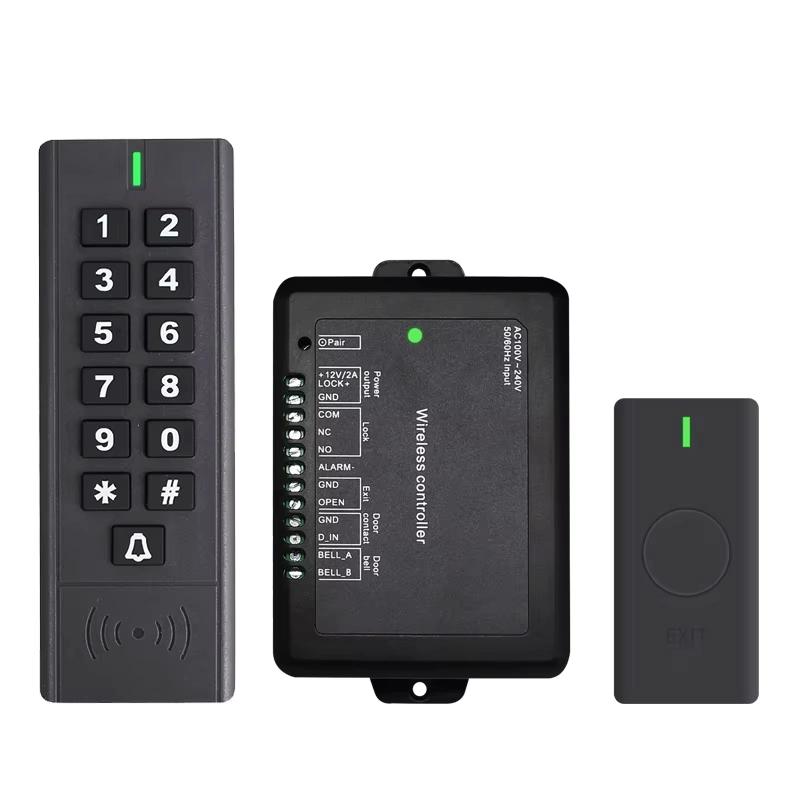 Çin Çin Fabrika Kablosuz Erişim Kontrolü Komple Kit Erişim Denetleyicisi Güç Kaynağı Çıkış Düğmesi Su Geçirmez RFID Tuş Takımı Kapı Erişim Kontrol Sistemi üretici firma